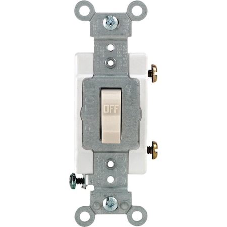 Leviton Commercial Grade 15 Amp Toggle Single Pole Switch, Light Almond S06-CS115-2TS